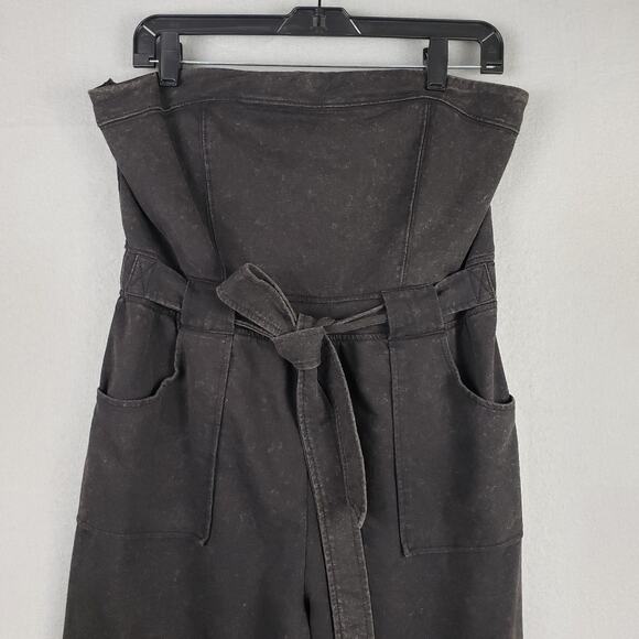 NOBO‎ Size L Strapless Jumpsuit Black Belted Neutral Indie Grunge Festival Boho - Picture 2 of 11